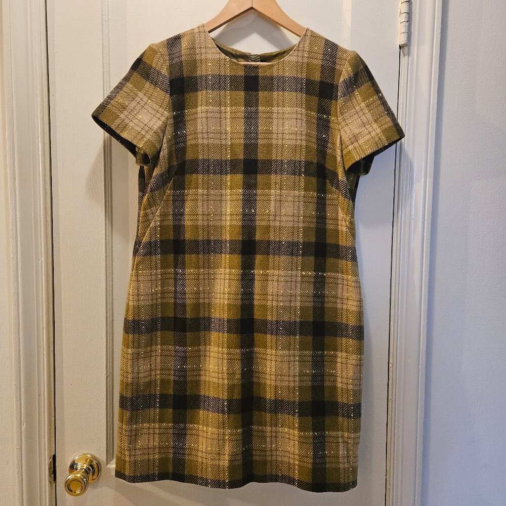Hobbs London Plaid Wool Mini Dress